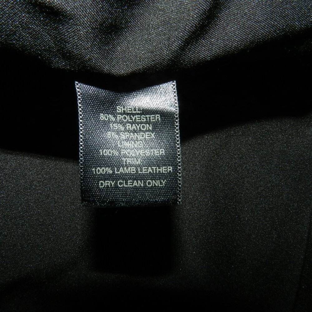 White House Black Market Leather Trim Black Moto Jacket Size XXS - Picture 15 of 15